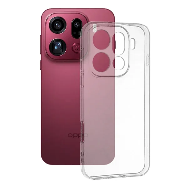 Калъф Techsuit Clear Silicone за Oppo Find X9 Pro, прозрачен 2