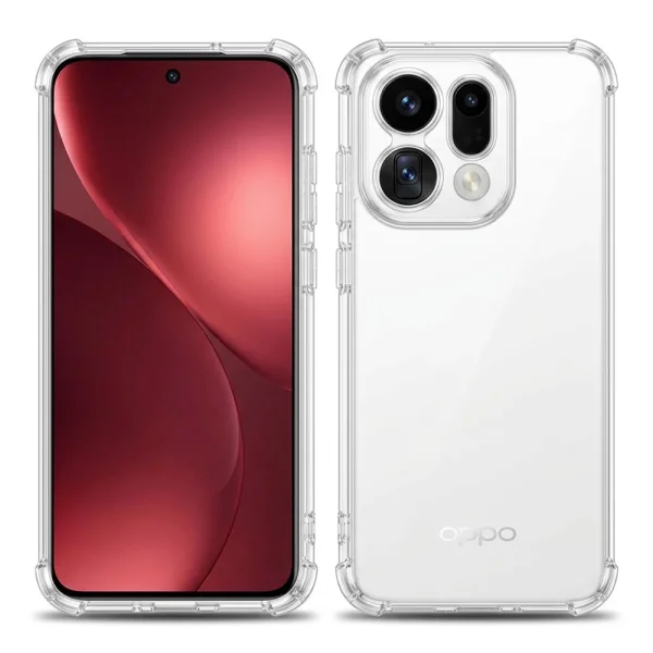 Калъф Techsuit Shockproof Clear Silicone за Oppo Find X9 Pro, прозрачен 2