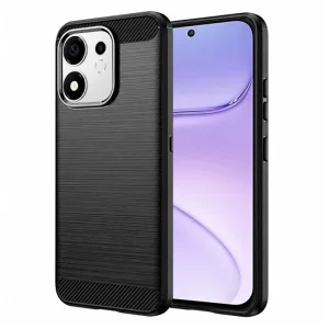 Силиконов калъф Techsuit Carbon Silicone за Honor 600 Smart, черен