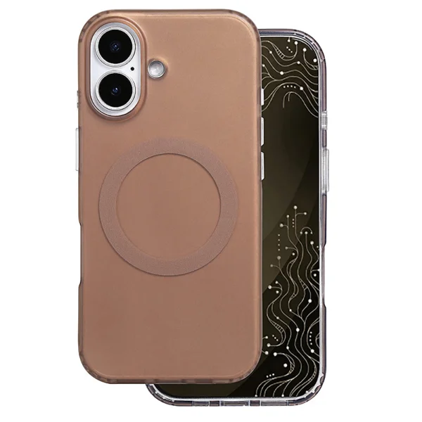 Калъф Tecto Shield Mistiq, съвместим с Magsafe за iPhone 17, кафяв 1
