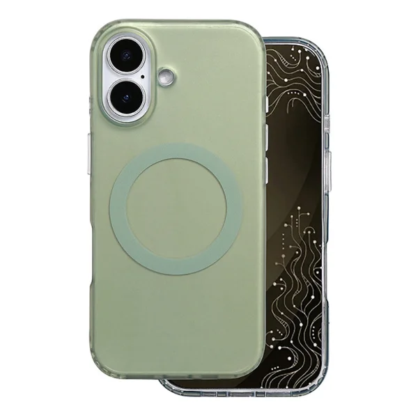 Tecto Shield Mistiq Case, MagSafe compatible for iPhone 17, green 1