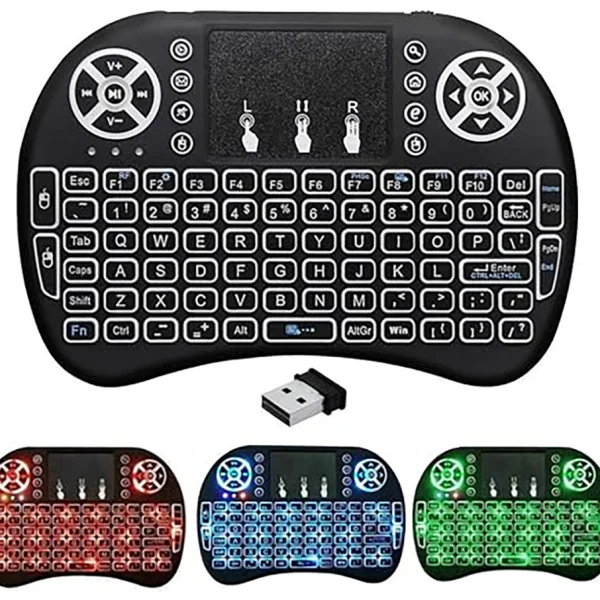 Mini wireless RGB keyboard with touchpad, black 2