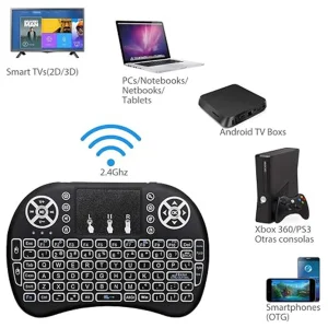 Mini wireless RGB keyboard with touchpad, black 3