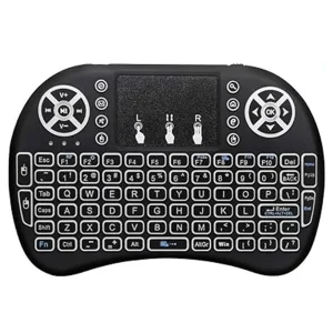 Мини безжична клавиатура RGB с тъчпад, черен