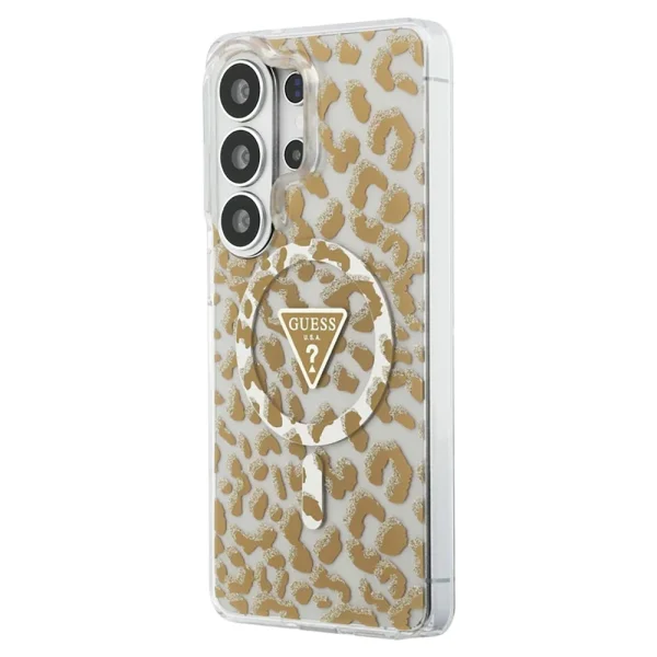 Калъф Guess IML Leopard Print Triangle, съвместим с MagSafe за Samsung Galaxy S26 Ultra, кафяв 2