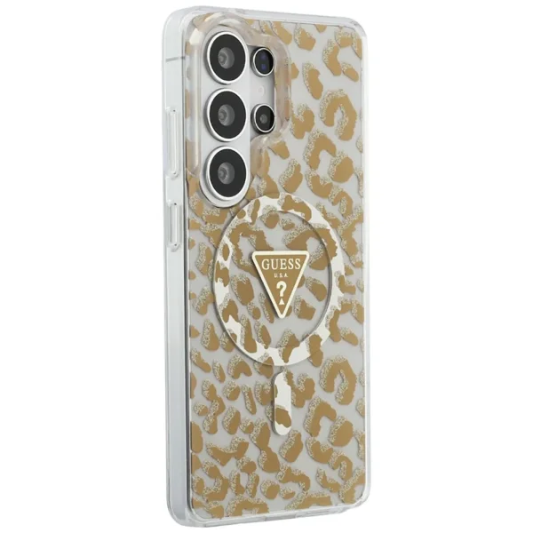 Калъф Guess IML Leopard Print Triangle, съвместим с MagSafe за Samsung Galaxy S26 Ultra, кафяв 4