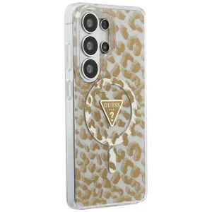 Калъф Guess IML Leopard Print Triangle, съвместим с MagSafe за Samsung Galaxy S26 Ultra, кафяв 4