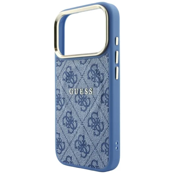 Калъф Guess 4G Embossed Classic, съвместим с MagSafe за iPhone 18 Pro, син 6