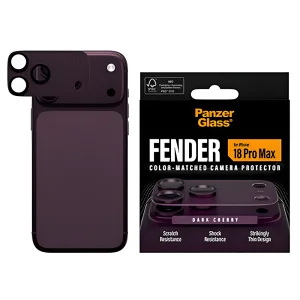 Стъклен протектор за камера PaznerGlass Hoops за iPhone 18 Pro Max, FENDER CLP, тъмно червен 3