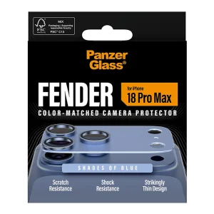 Стъклен протектор за камера PanzerGlass Hoops за iPhone 18 Pro Max, FENDER CLP, светло син 5