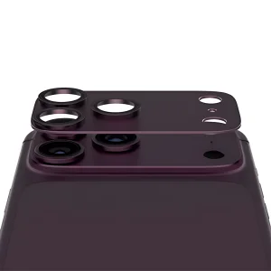 Стъклен протектор за камера PaznerGlass Hoops за iPhone 18 Pro, FENDER CLP, тъмно червен