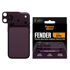 Стъклен протектор за камера PaznerGlass Hoops за iPhone 18 Pro, FENDER CLP, тъмно червен 3