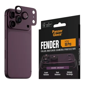 Стъклен протектор за камера PaznerGlass Hoops за iPhone 18 Pro, FENDER CLP, тъмно червен 6