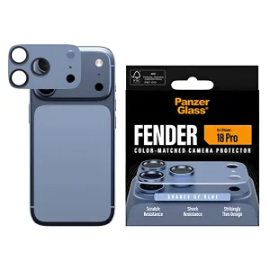 Стъклен протектор за камера PaznerGlass Hoops за iPhone 18 Pro, FENDER CLP, светло син 3