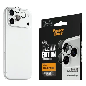 Стъклен протектор за камера PaznerGlass Hoops за iPhone 17 Pro / 17 Pro Max / 18 Pro / 18 Pro Max Camera Lens Protector, прозрачен 3
