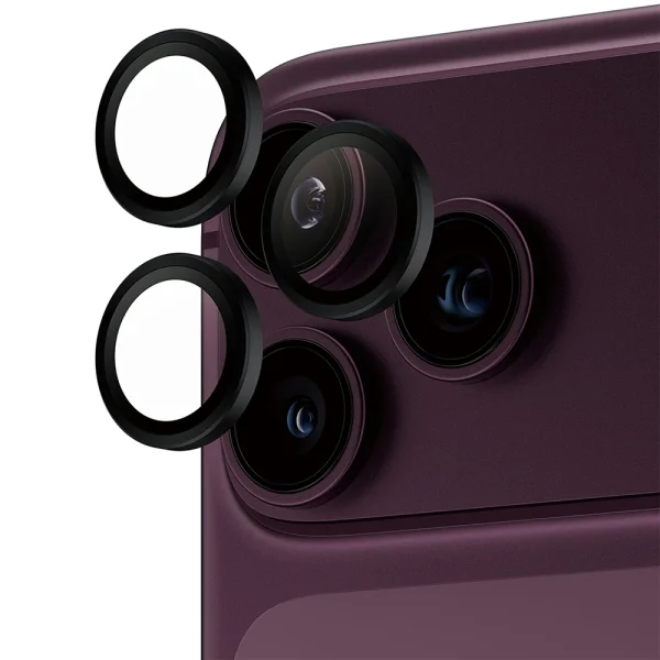 Стъклен протектор за камера PaznerGlass Hoops за iPhone 17 Pro / 17 Pro Max / 18 Pro / 18 Pro Max Camera Lens Protector, черен 1