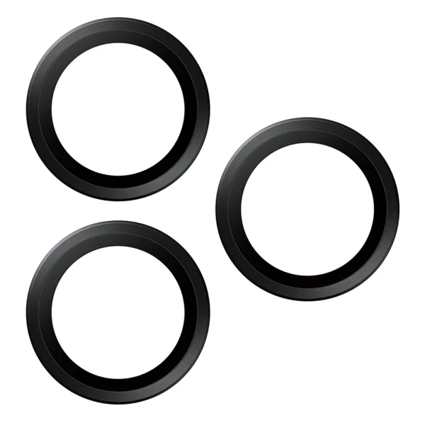 Стъклен протектор за камера PaznerGlass Hoops за iPhone 17 Pro / 17 Pro Max / 18 Pro / 18 Pro Max Camera Lens Protector, черен 2