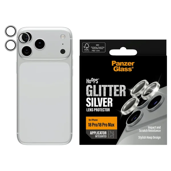 PanzerGlass Hoops Camera Glass Protector for iPhone 17 Pro / 17 Pro Max / 18 Pro / 18 Pro Max Camera Lens Protector, silver 3