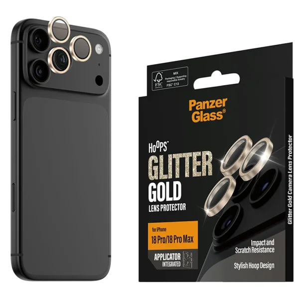 PanzerGlass Hoops Camera Glass Protector for iPhone 17 Pro / 17 Pro Max / 18 Pro / 18 Pro Max Camera Lens Protector, gold 5