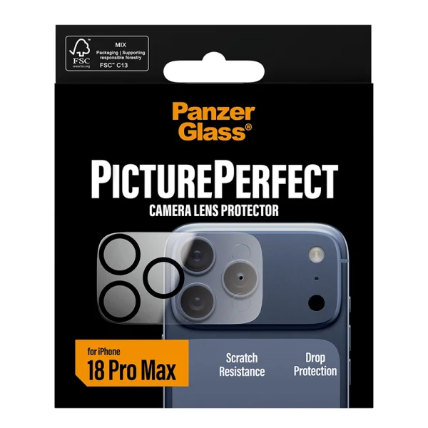PanzerGlass PicturePerfect camera glass protector for iPhone 18 Pro Max, transparent 6