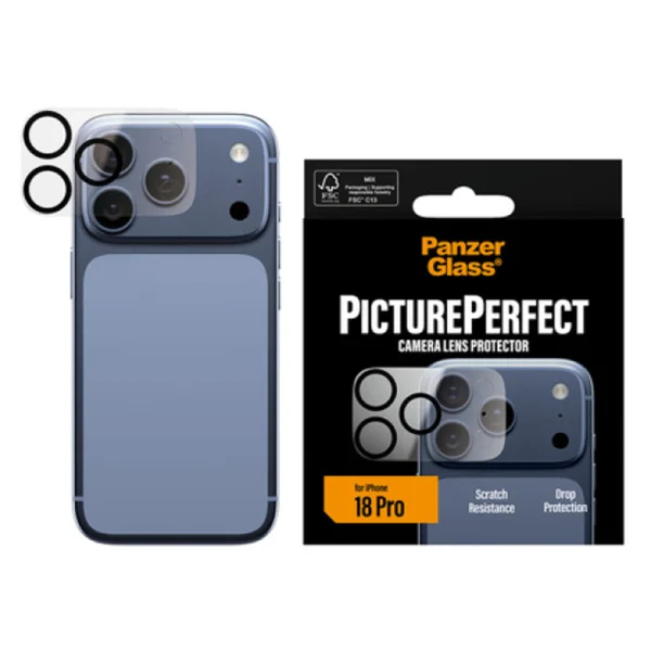 PanzerGlass PicturePerfect camera glass protector for iPhone 18 Pro, transparent 2