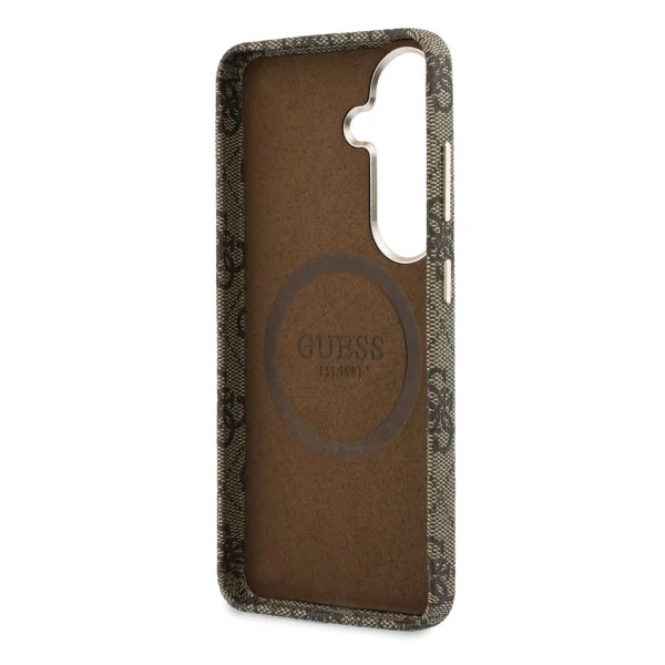 Гръб GUESS PU 4G Script Metal Logo Magnetic Case for Samsung Galaxy S26 - Brown 6