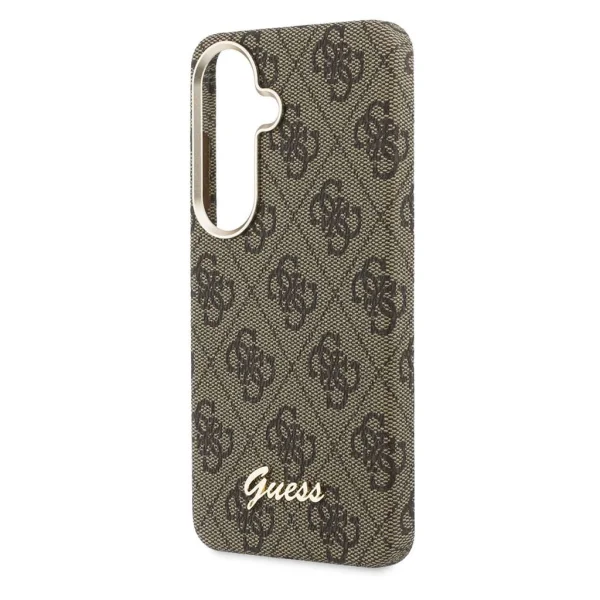 Гръб GUESS PU 4G Script Metal Logo Magnetic Case for Samsung Galaxy S26 - Brown 5