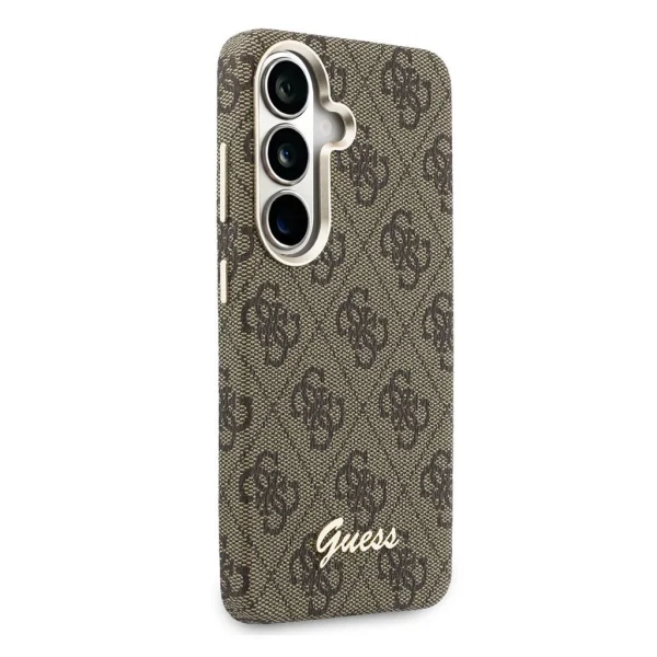 Гръб GUESS PU 4G Script Metal Logo Magnetic Case for Samsung Galaxy S26 - Brown 4