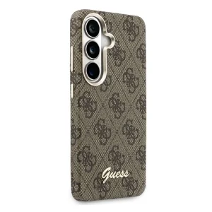 Гръб GUESS PU 4G Script Metal Logo Magnetic Case for Samsung Galaxy S26 - Brown 4