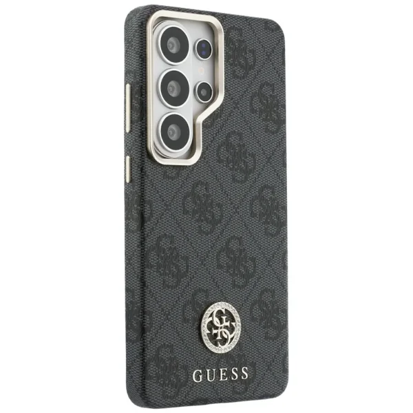 Гръб Guess PU Leather 4G Strass Logo Gold Frame Magnetic Case for Samsung Galaxy S26 Ultra - Black 4