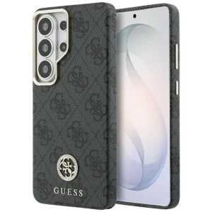 Гръб Guess PU Leather 4G Strass Logo Gold Frame Magnetic Case for Samsung Galaxy S26 Ultra - Black