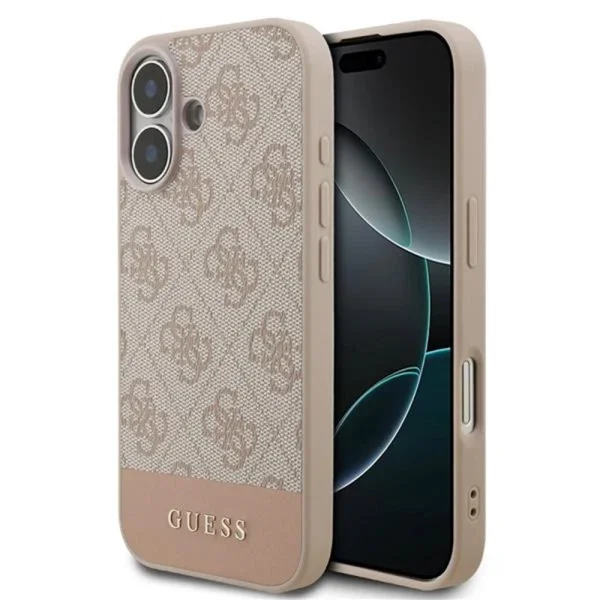 Гръб Guess PU 4G Stripe Case for iPhone 17 - Pink 1