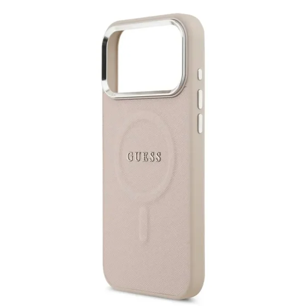 Калъф Guess PU Saffiano, съвместим с Magsafe Case за iPhone 18 Pro, розов 5