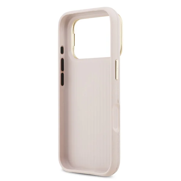 Гръб Guess PU Grained 4G Logo Stand Camera Frame Case for iPhone 17 Pro - Pink 6