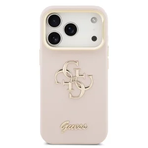 Гръб Guess PU Grained 4G Logo Stand Camera Frame Case for iPhone 17 Pro - Pink 3