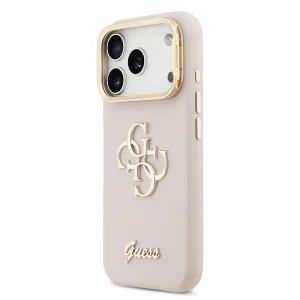 Гръб Guess PU Grained 4G Logo Stand Camera Frame Case for iPhone 17 Pro - Pink 2