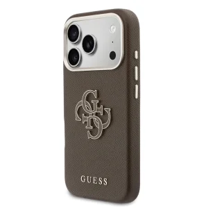 Калъф Guess PU Grained 4G Resin Metal Logo Case за iPhone 18 Pro, кафяв 3