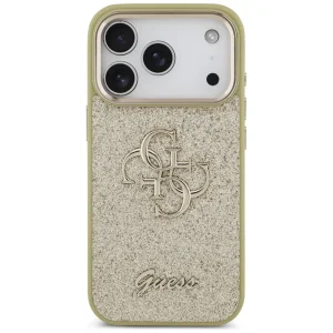 Калъф Guess PU Fixed Glitter 4G Metal Frame Case за iPhone 18 Pro, златен 3