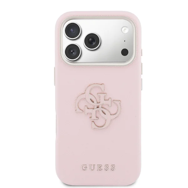 Калъф Guess PU Grained 4G Resin Metal Logo Case за iPhone 18 Pro, розов 2