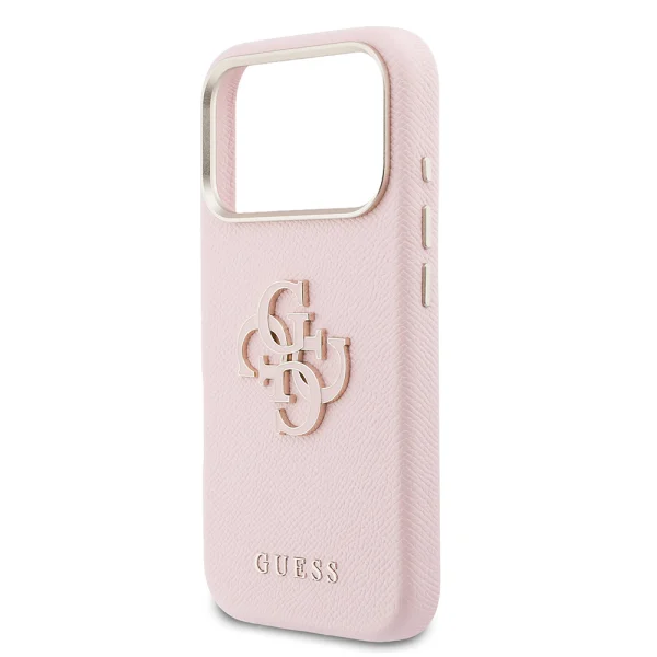 Калъф Guess PU Grained 4G Resin Metal Logo Case за iPhone 18 Pro, розов 5