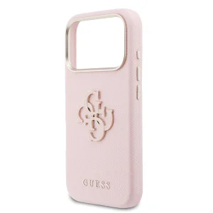 Калъф Guess PU Grained 4G Resin Metal Logo Case за iPhone 18 Pro, розов 5