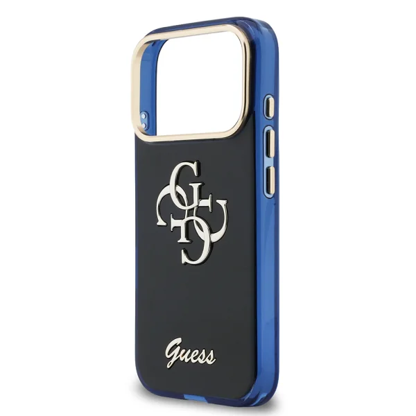 Гръб Guess IML 4G Script Metal Logo Case for iPhone 17 Pro - Blue 5
