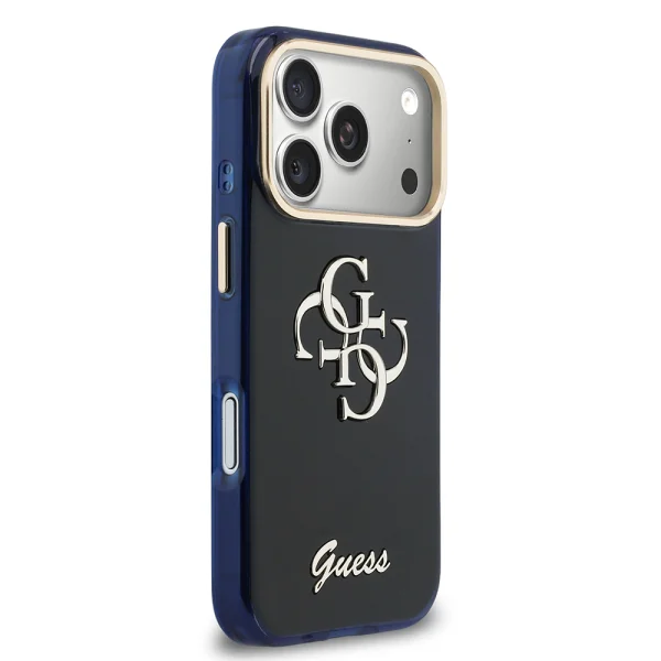 Гръб Guess IML 4G Script Metal Logo Case for iPhone 17 Pro - Blue 4