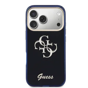 Гръб Guess IML 4G Script Metal Logo Case for iPhone 17 Pro - Blue 3