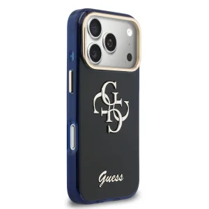 Гръб Guess IML 4G Script Metal Logo Case for iPhone 17 Pro - Blue 4