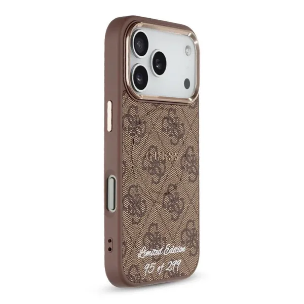 Калъф Guess PU 4G, съвместим с Magsafe Strap Limited Edition of 299 Case за iPhone 18 Pro, кафяв 3