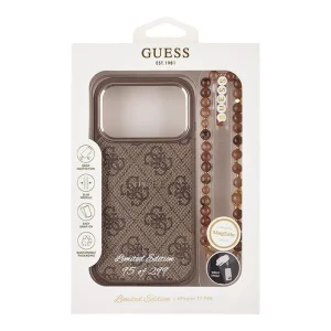 Калъф Guess PU 4G, съвместим с Magsafe Strap Limited Edition of 299 Case за iPhone 18 Pro, кафяв 5