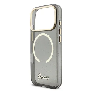 Калъф Guess IML Glitter Script Strap, съвместим с Magsafe Case за iPhone 18 Pro, черен 4