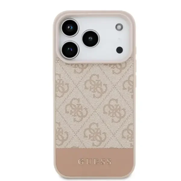 Калъф Guess PU 4G Stripe Case за iPhone 18 Pro, розов 3