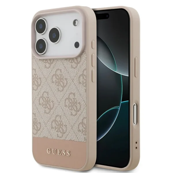 Калъф Guess PU 4G Stripe Case за iPhone 18 Pro, розов 1